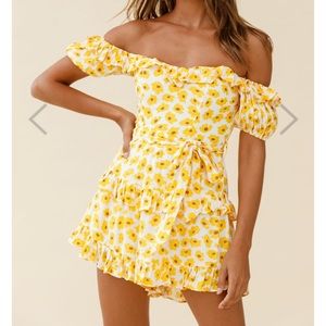 Mura Boutique yellow floral romper